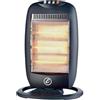EGLEMTEK Stufa Alogena Oscillante 1200W con 3 Elementi 3 Livelli di Potenza Riscaldamento Rapido Basso Consumo Oscillazione 70° Silenziosa Portatile Sistema Anti Ribaltamento Fino A 40m² 38 × 28 × 55 cm Nero