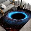 Xisnuient Tappeto 3D Buco Nero Galassia, Tappeto Effetto Profondità Illusione Ottica,Antiscivolo Lavabile, Grande per Soggiorno Camera da Letto Studio Ufficio, 6 Design Disponibili (COLORE-1,100x150cm)