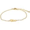 LUXENTER Bracciale Alphabet finitura oro 18k - Lettera F, Talla única, Metallo, Senza pietra preziosa