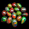 AK GEMS AND JEWELLERY Lotto Cabochon Opale Nera Naturale Etiopia Multifire Sciolti 5x3 10-50 Pz