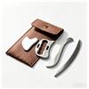 Fyearfly Set di attrezzi per massaggio fascia, 4 in 1, raschietto Gua Sha in acciaio | Acciaio inossidabile 304, 4 forme (cuore/D/S/C), superficie lucida, massaggio per tutto il corpo, borsa in feltro inclusa