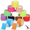 Gyxova Nastro Kinesiologico Kinesio Tape 12 rotoli 5cm x 5m | con Forbici Professionali, Tape Kinesiologico, per Ginocchio,Spalla e Gomito, Fisioterapiche Impermeabil, Traspiranti