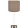 BRILONER - Lampada da tavolo, lampada da comodino in tessuto, Abat jour, lampada, camera da letto, 1x E14, con interruttore a cavo, paralume in tessuto, color sabbia, 25W, 160x385mm (DxA)