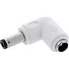 InLine Adattatore ad angolo DC 5,5 x 2,1 mm maschio/femmina, bianco | Direzione del collegamento laterale per situazioni di montaggio ristrette, fino a 12 V e 2 A, design passivo