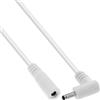 InLine Prolunga DC spina angolare 3,5 x 1,35 mm, bianco, 5 m | Spina ad angolo, presa dritta, AWG 18, guaina in PVC, per connessioni 12-24 V DC