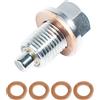 Flaconi M14x1.5 Tappo Di Scarico Dell'olio Magnetico per Auto,Tappo Olio Motore,Guarnizione Magnetica per Vasca Dell'olio,Bullone Tappo Coppa Olio con Rondella Rame,Universale per Auto(M12x1.25)