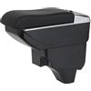 YJYWZH Braccioli für Peugeot 208/2008 2019-2026 Bracciolo Auto Centrale Portaoggetti Regolabile in Pelle Doppio Vano Nero
