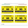 4R Quattroerre.it Adesivi Stickers Veicolo Videosorvegliato per Auto, Set da 4, Made in Italy, 13 x 16 cm