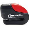 RADIKAL RK10 Antifurto Moto Blocca Disco Premium con Allarme | Attivazione a scelta, 120dB, Avviso LED, Warning Preallarme | Lucchetto Omologato SRA, Acciaio Cementato Doppio Bloccaggio ø10, Rosso