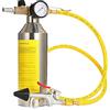 QPKING Set di pulizia per tubi dell'aria condizionata auto, bottiglia per la pulizia dei tubi, strumento di pulizia per condotte HVAC, R134A, R12, R22, R404, R410A, con manometro da 220 PSI, raccordi a