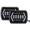 WIJHJET Fari Anteriori Lampadina Fari LED Impermeabile 55 W 7x6'' 5x7'' Fascio Luminoso Hi-Lo Halo Per Jeep Per Cherokee XJ Accessori Auto(2 piece)