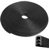 JYYWTSI Profilo Gomma Protezione Bordi Portiera Auto 10M, Guarnizione a U Nero | Guarnizione a U in gomma con rinforzo metallico, protezione portiera auto senza colla per porte, cofano e bagagliaio