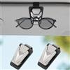 VOAKZEF 2 Pezzi Porta Occhiali Auto,Clip portaocchiali per auto,Accessori per visiera auto per la maggior parte degli occhiali (Nero Argento)
