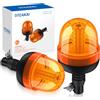 DTEANJU 2x Luce Lampeggiante Rotante a 60 LED SMD per Veicoli a 12-24V | Lampeggiatori LED con 3 Modalità di Illuminazione, Certificato CE ROHS ECE R10 R65, IP56 per Veicoli 12-24V, Montaggio a Viti