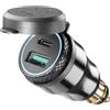 INTERPHONE ACCDIN2USBTYPEC - Adattatore per Moto in Alluminio da DIN 12 V a USB e Type C