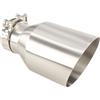 fmic.eu PERFORMANCE Tubo di scarico in acciaio inox 304, rotondo, lucidato, 100 mm, connettore 50 mm, lunghezza 180 mm