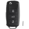 Copiel 3 Tasti Guscio di Ricambio Chiave auto Telecomando Fob Custodia Per Vw Volkswagen Golf Mk6 T1guan Polo Passat Sk0da Octavia con lama non tagliata (senza transponder e batteria)