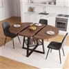 LNRLZYLS Tavolo da pranzo rotondo allungabile, 108-148 cm, con spazio | Per 4-8 persone, robusto telaio a croce, piano in MDF, moderno tavolo da cucina in legno