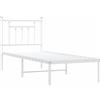 KTHLBRH Giroletto Bianco 75x190 cm Con Testiera Metallo | Struttura Acciaio, Doghe Incluse, Spazio Contenitore Sotto, Per Camera Da Letto
