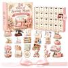Generico Calendario dell'Avvento Magico di 24 Giorni di Cucito, 24 sorprese | Decorazione stagionale for macchina da cucire 2D 24 pezzi, urprise Daily Reveal, regalo divertente, regalo(Flat)
