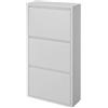 MEGAOFFERTE.IT Scarpiera Slim In Metallo 3 Ante A Ribalta Ultra Sottile Salvaspazio Mobile Portascarpe Moderno Ingresso Camera Corridoio 104 x 50 x 15 Cm (Grigio)
