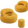 SoBuy pouf poltrona sacco 2 in 1 con poggiapiedi & schienale flessibile | Divano da Pavimento dal design ergonomico per adulti, schiuma 25D, Bean Bag per camera da letto e soggiorno, giallo, FST100-Y