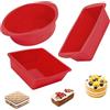Bangbobi Set di 3 Stampo in Silicone - Stampo in Silicone per Torte, Pane, Quiche, Airfryer, Stampo per Torta, Stampi da Forno Rossi