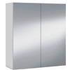 ARKITMOBEL ONDÉE, Mobile da bagno a due porte con specchio e mensole, finitura bianco lucido, dimensioni: 60 cm (L) x 65 cm (H) x 21 cm (P)