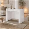 VE.CA.s.r.l. VE.CA Tavolo Consolle Allungabile Compact in Legno 51x90x75cm - Console Salvaspazio Estensibile Bianca fino a 237cm con Prolunghe Incluse - Tavolo da Pranzo, Cucina, Soggiorno Moderno