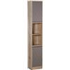 DecHome - Colonna Bagno, con 2 Ante e 1 Ripiano, Moderno, 30 x 24 x 170 cm, Grigio Rovere