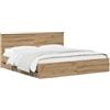 vidaXL Bed Frame with Storage and Headboard Artisan Oak 180 x 200 cm