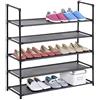 IDIMEX Scarpiera Tessuto Scaffale Keller L Willy, 5 ripiani in semplice sistema a incastro, Spazio sufficiente per ca. 20 paia di scarpe, in der Colore Nero