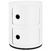 Kartell Componibili Recycled, Mobile Contenitore 2 Elementi, Bianco Mat