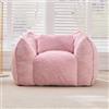 ZKLOEP Poltrona a sacco gigante, divano da pavimento in pelliccia sintetica con cuscino, grande e confortevole, per adulti e bambini, per soggiorno, camera da letto, appartamento, rosa