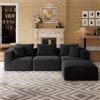 Novilla Divano Angolare 270 cm 4 Posti Modulare Componibile in Velluto | Molle insacchettate Smarts Coil®, Senza Montaggio, Velluto a Coste, 5 Cuscini Decorativi, Confezionato Sottovuoto