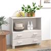 JHQHSM Mobile da Cucina Mobile contenitore Mobile Buffet Mobile salotto Armadietto Credenza Bianca 85x35x80 cm in Legno Massello di Pino Adatto per il soggiorno la sala da pranzo il corridoio