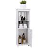 MUL-BOUTIQUE Armadietto da bagno, 25 cm di larghezza, 1 anta 2 scomparti, motivo a righe, composito legno-PVC, impermeabile