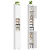 YUNSCEND Mobile Alto Bagno, Mobiletto Bagno Salvaspazio, 20x20x180cm | con Antiribaltamento Ripiani Regolabili e Scomparti Aperti, Ideale Per Spazi Ridotti, Bianco
