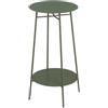 HM hemax HOME DESIGN HEMAX Tavolino da Salotto Rotondo in Metallo 30x30x60 cm, Comodino - Oliva | Comodino Moderno per Camera da Letto, Supporto per Piante a Due Ripiani, Tavolo Basso da Caffè, Per Soggiorno, Balcone