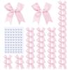 ZGDYi 60 fiocchi di raso autoadesivi in rosa,Fiocchi Decorativi per Bomboniere,Sacchetti Regalo,Battesimo,Nascita Bimba,Matrimonio, Compleanno,Fai da Te San Valentino,decorazione per feste natalizie(8cm)