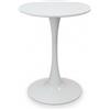 HM hemax HOME DESIGN HEMAX Tavolo Tondo Moderno con Top in MDF 3D e Base in Metallo - bianco | Top in MDF 3D, Base in Metallo, Mobile Salvaspazio per Cucina e Area Bar, Design Elegante e Minimalista, 15x65x60 cm