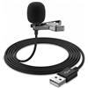 TNSLAND 1 Microfono USB PC, Mini Microfono Lavalier con Clip Plug & Play 1,5 m | Plug & Play,cavo 1,5 m,microfono omnidirezionale,filtro antivento,clip in metallo,per PC e laptop,meeting,podcast