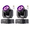 Yespick Lira LED Luce Palco Mobile 30W con Telecomando, Wash Gioco di Luce Serata 6 LED RGBW Mini Luce Festa DMX512 Effetto Fascio Controllo del Suono per DJ Discoteca Bar Concerto 2PCS