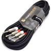 VisioSound Cavo Twin Jack Stereo TRS 6.35mm 1/4 a Jack TRS/Cavo Patch Segnale Audio Bilanciato 5m