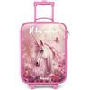 NoBoringSuitcases.com NoBoringSuitcases© Valigia Rosa Per Bambini Personalizzato Con Un Nome | 48x31x19 cm - Bagaglio Ultraleggero Trolley A Mano Rigidi LED Ruote Da Viaggio - Ragazze - Unicorno - Farfalla - Fiori