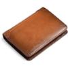 GAEKEAO Portafogli Uomo Vera Pelle con Protezione RFID, 9 scomparti per carte di credito, 2 Finestra ID, 2 scomparti per banconote, Portafoglio Uomo Trifold Verticale