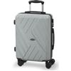 BERTOO ENM Bagaglio a mano 40 L - Valigia rigida da cabina 55x40x20 cm in ABS, argento, 4 ruote girevoli e lucchetto a combinazione, per Ryanair, Wizz Air, easyJet