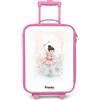 NoBoringSuitcases.com NoBoringSuitcases© Valigia Rosa Per Bambini Compatto Bagaglio Ultraleggero | 48x31x19 cm - Trolley A Mano Rigidi LED Ruote Da Viaggio - Ragazze - Ballerina - Elfo - Fata