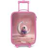 NoBoringSuitcases.com NoBoringSuitcases© Valigia Rosa Per Bambini Compatto Bagaglio Ultraleggero | 48x31x19 cm - Bagagli Rigidi LED Ruote Valigie Neonato Bimbi - Ragazze - Luna - Creatura
