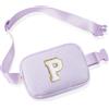 YOOLIFE Marsupio da bambina con lettere, Lilla, P, Contemporaneo | Borsa a tracolla personalizzata per ragazze, 3, 4, 5, 6, 7, 8, 9, 10, 11, 12 anni, regalo per adolescenti, donne, amiche